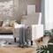 Flash Furniture Ezra Mid-Century Modern LeatherSoft Upholstered Button Tufted Pushback Recliner in Cream SG-SX-80415N-CRM-GG - alternate 1